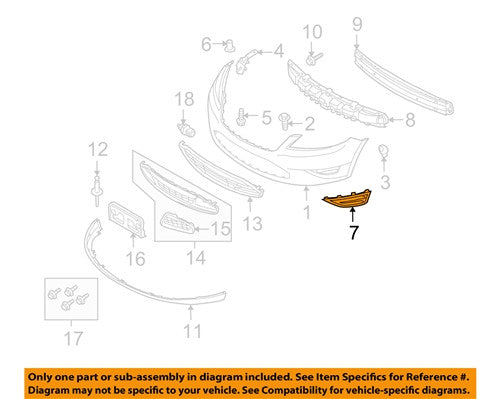 2010-2012 Ford Taurus Bumper LED Fog Light Bezel Cover Genuine